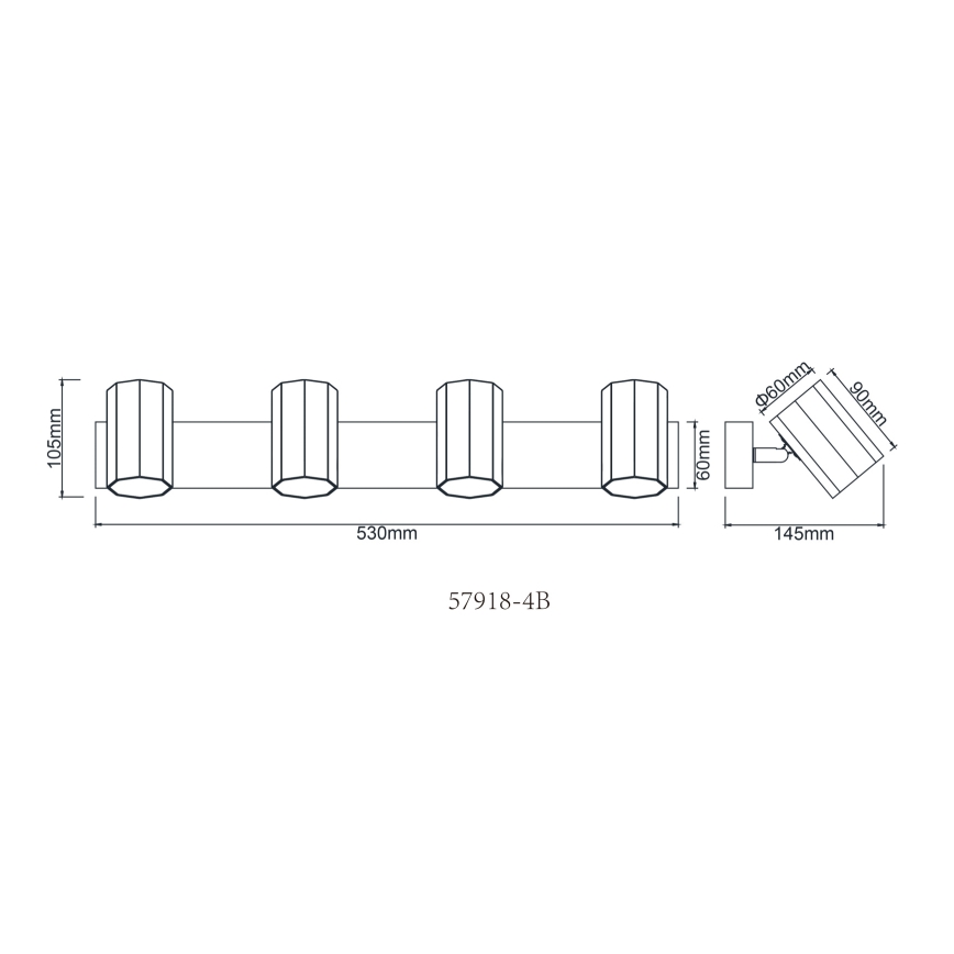 Globo - Reflektorska svjetiljka 4xGU10/25W/230V crna