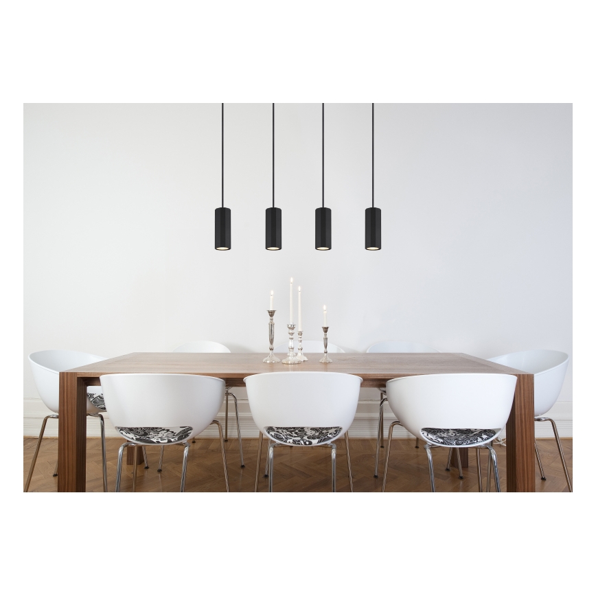 Globo - Luster na sajli 4xGU10/25W/230V crna