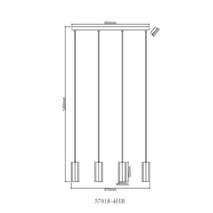 Globo - Luster na sajli 4xGU10/25W/230V crna