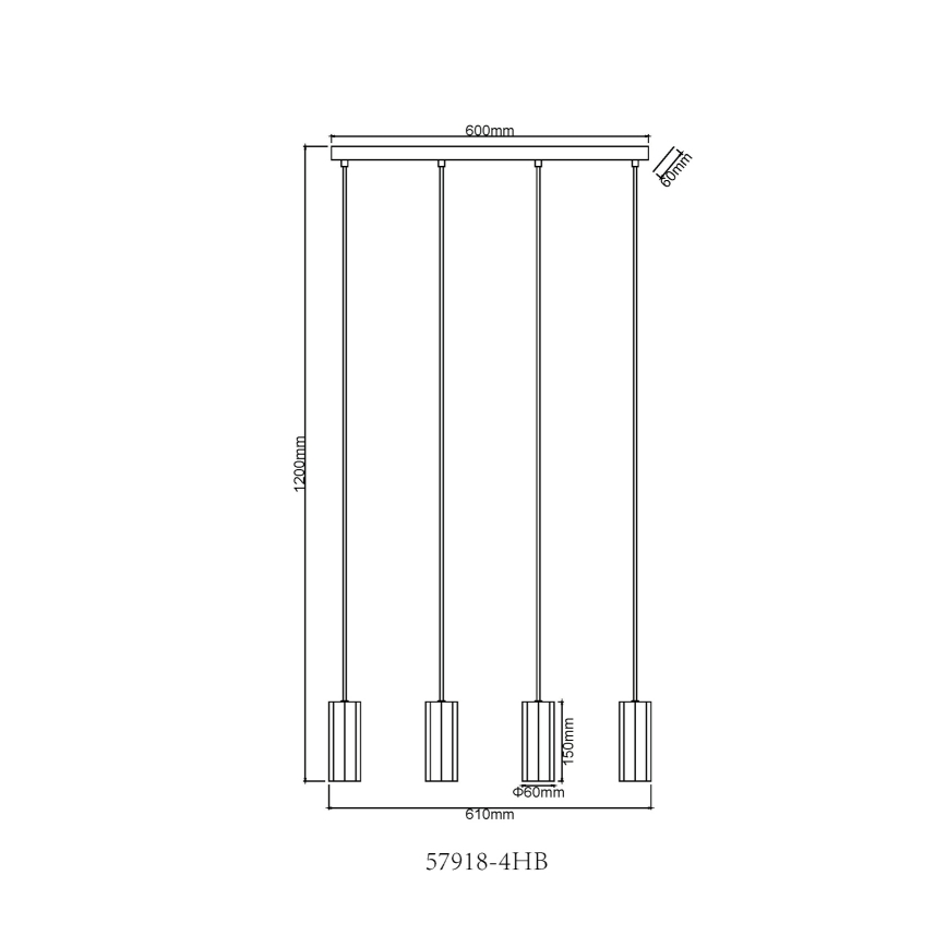 Globo - Luster na sajli 4xGU10/25W/230V crna