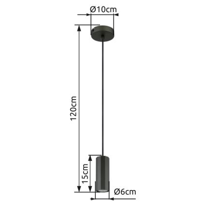 Globo - Luster na sajli 1xGU10/25W/230V crna