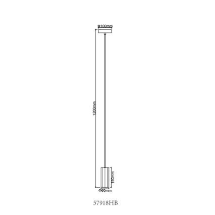 Globo - Luster na sajli 1xGU10/25W/230V crna