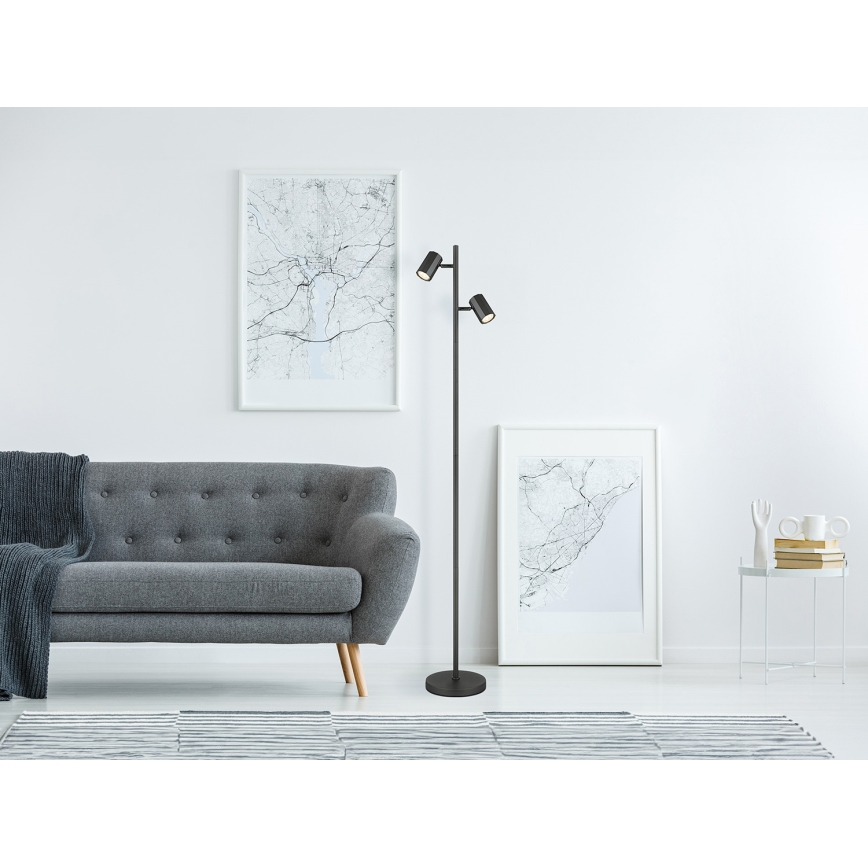 Globo - Podna lampa 2xGU10/5W/230V crna