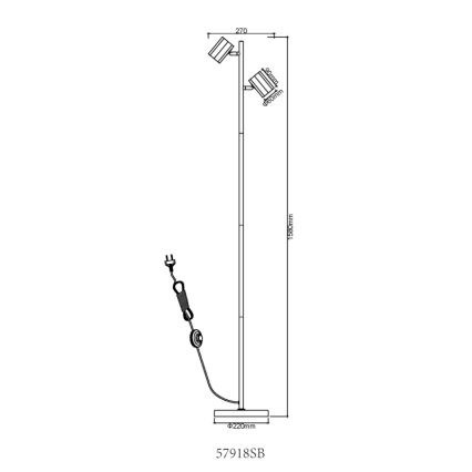 Globo - Podna lampa 2xGU10/5W/230V crna