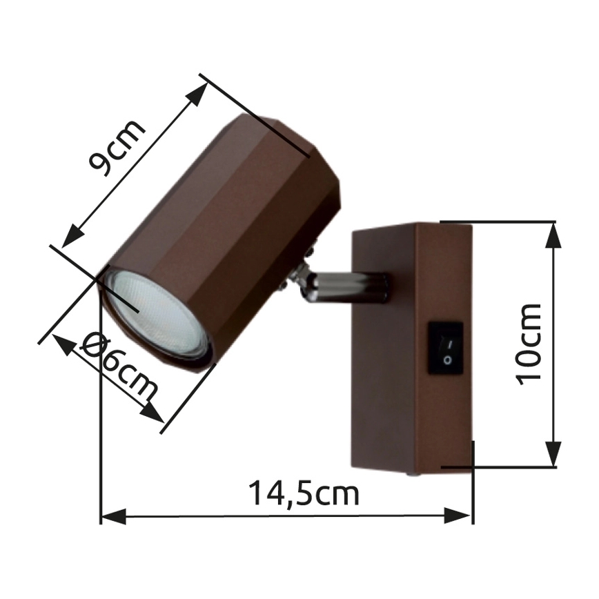 Globo - Zidna reflektorska svjetiljka 1xGU10/25W/230V smeđa