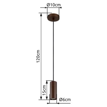 Globo - Luster na sajli 1xGU10/25W/230V smeđa