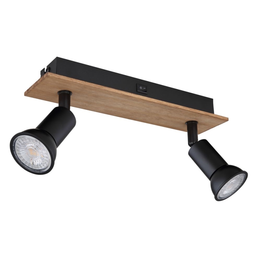 Globo - Ugradbena svjetiljka 2xGU10/35W/230V drvo/crna