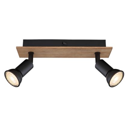 Globo - Ugradbena svjetiljka 2xGU10/35W/230V drvo/crna