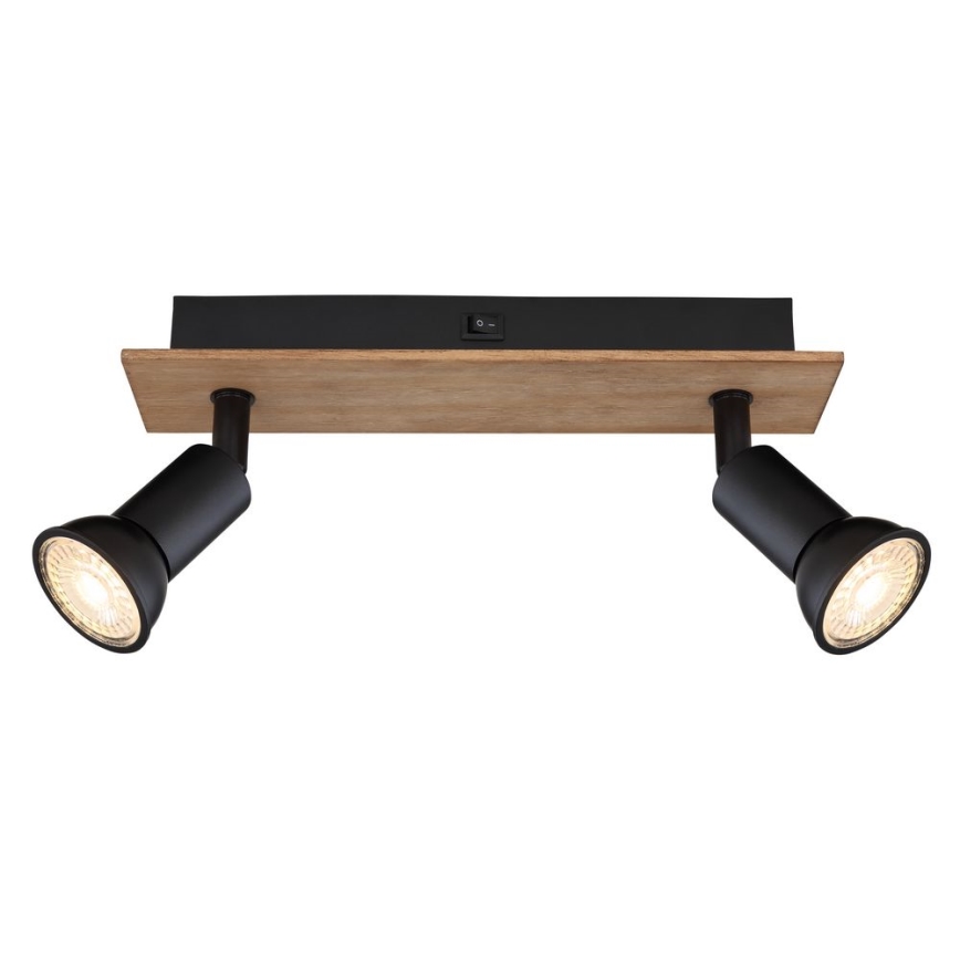 Globo - Ugradbena svjetiljka 2xGU10/35W/230V drvo/crna