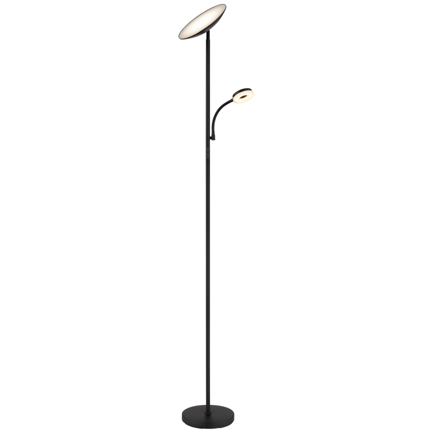 Globo - LED Prigušiva podna lampa LED/20W/230V+ LED/5W 3000/4000/6500K crna