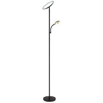 Globo - LED Prigušiva podna lampa LED/20W/230V+ LED/5W 3000/4000/6500K crna