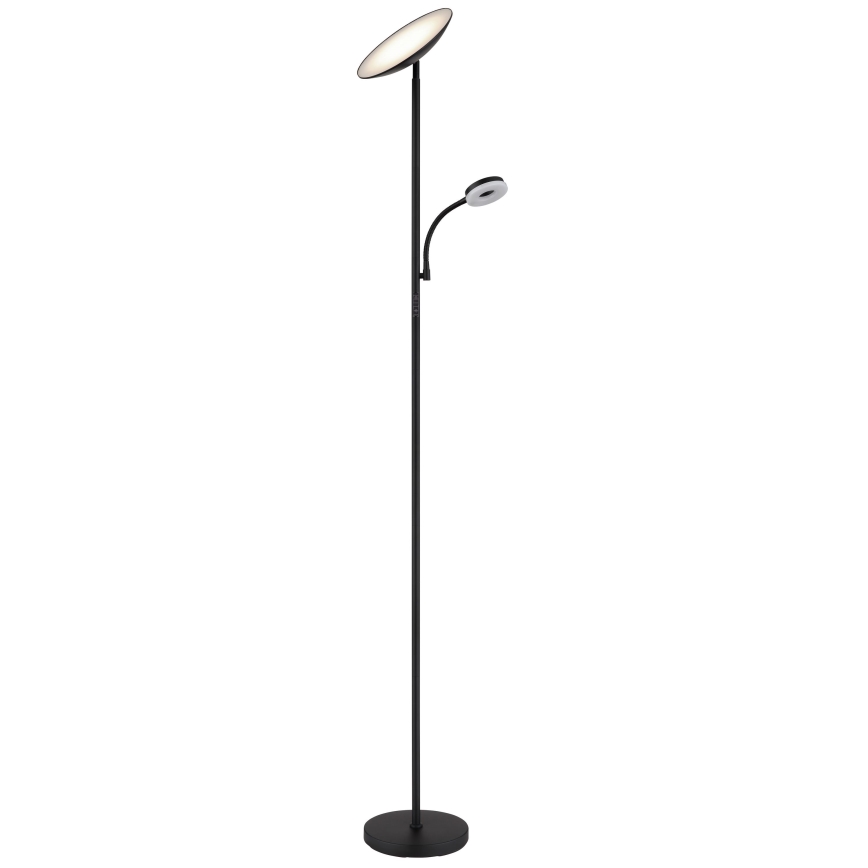 Globo - LED Prigušiva podna lampa LED/20W/230V+ LED/5W 3000/4000/6500K crna