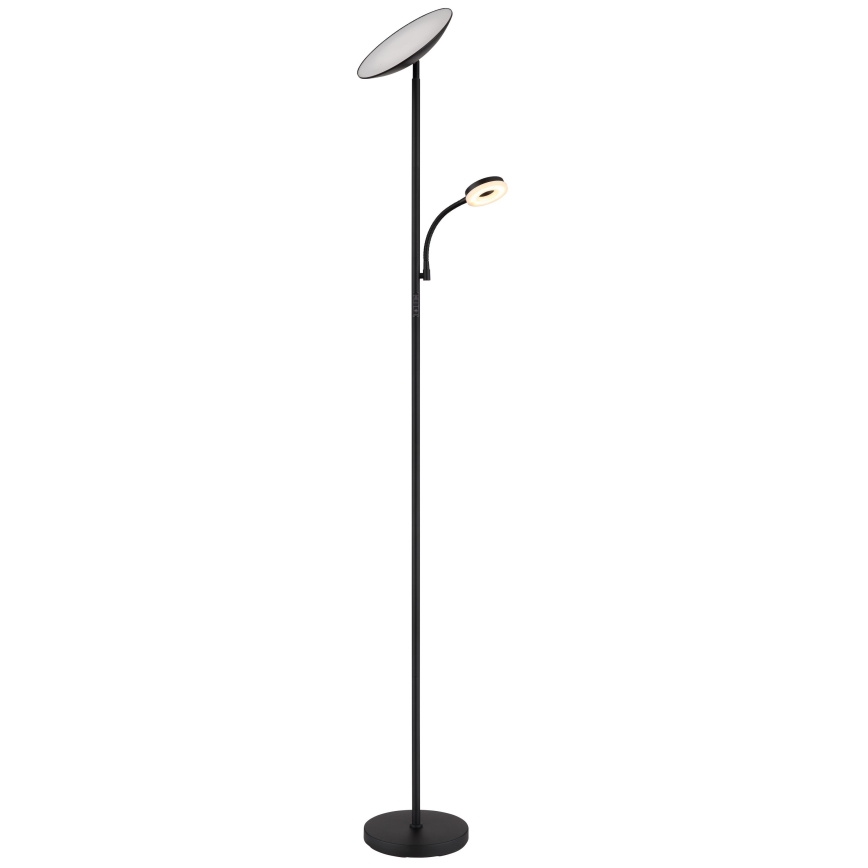 Globo - LED Prigušiva podna lampa LED/20W/230V+ LED/5W 3000/4000/6500K crna