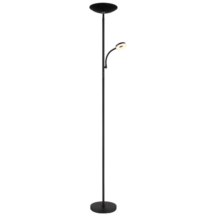Globo - LED Prigušiva podna lampa LED/20W/230V+ LED/5W 3000/4000/6500K crna