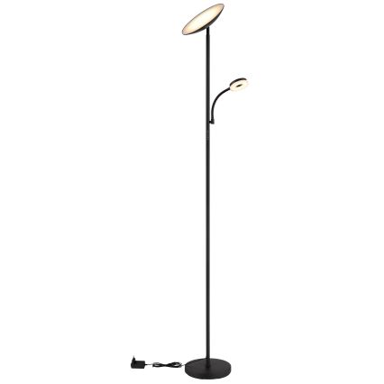 Globo - LED Prigušiva podna lampa LED/20W/230V+ LED/5W 3000/4000/6500K crna