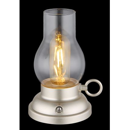 Globo - LED Prigušiva punjiva dodirna stolna lampa LED/1W/3,7V 1200 mAh mat krom