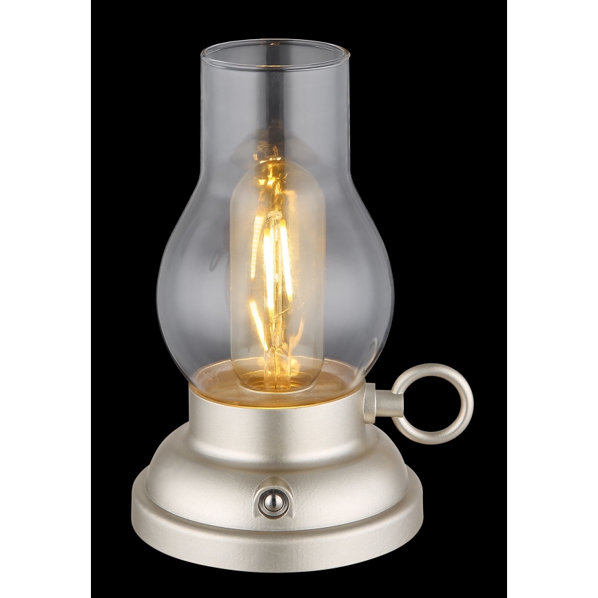Globo - LED Prigušiva punjiva dodirna stolna lampa LED/1W/3,7V 1200 mAh mat krom