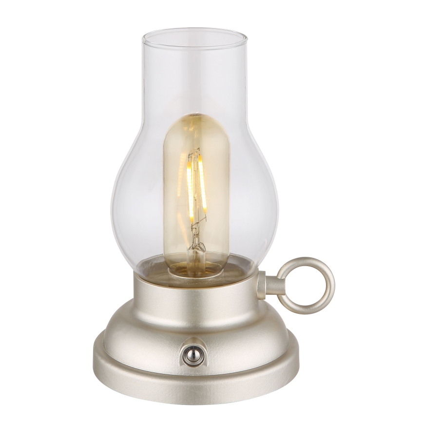 Globo - LED Prigušiva punjiva dodirna stolna lampa LED/1W/3,7V 1200 mAh mat krom