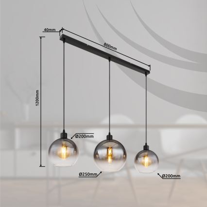 Globo - Luster na sajli 3xE27/60W/230V