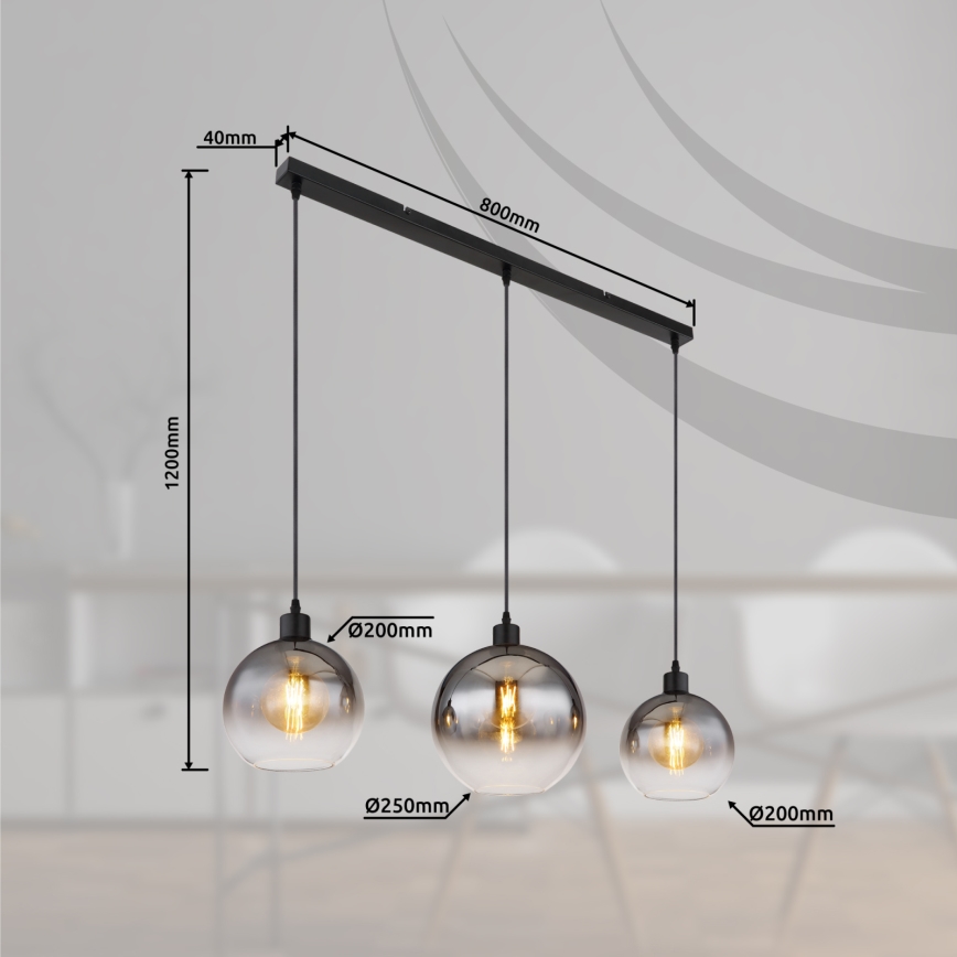 Globo - Luster na sajli 3xE27/60W/230V