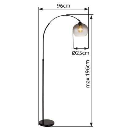 Globo - Podna lampa 1xE27/60W/230V crna