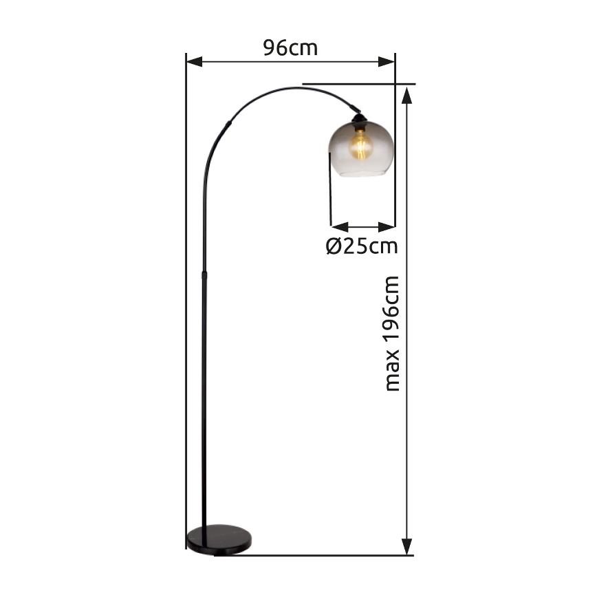 Globo - Podna lampa 1xE27/60W/230V crna