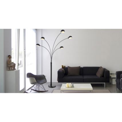 Globo - Podna lampa 5xE14/40W/230V crna