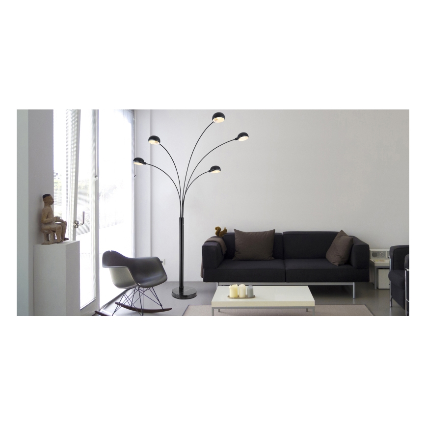 Globo - Podna lampa 5xE14/40W/230V crna
