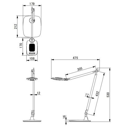 Globo - LED stolna lampa s upravljanjem na dodir i prigušivanjem LED/9W/230V 3000/5000/6500K