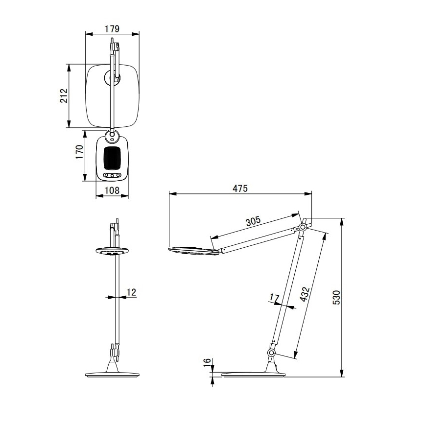 Globo - LED stolna lampa s upravljanjem na dodir i prigušivanjem LED/9W/230V 3000/5000/6500K