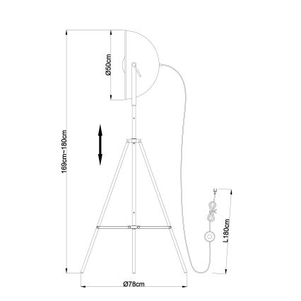 Globo - Podna lampa 1xE27/60W/230V