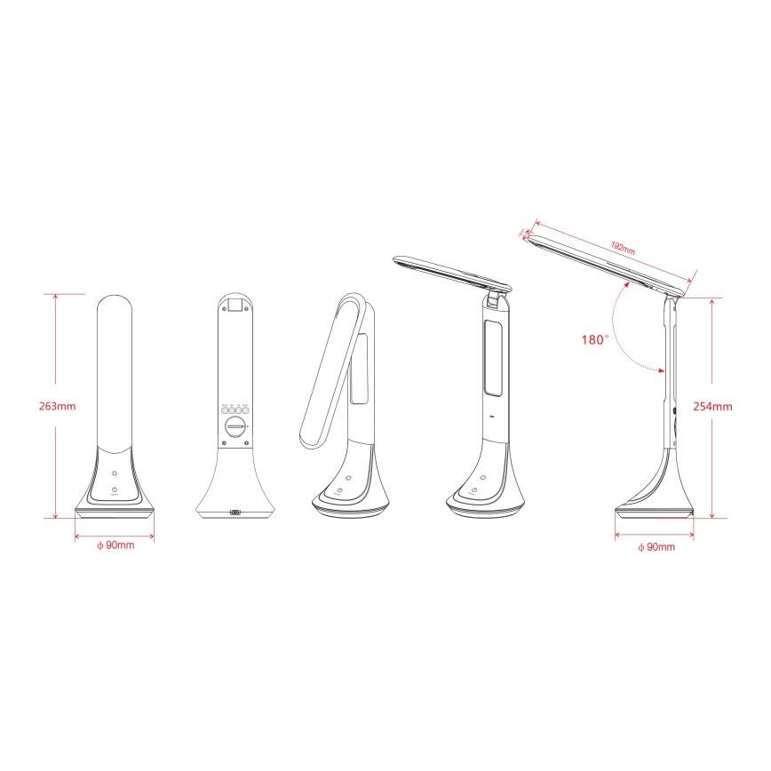 Globo - LED Prigušiva punjiva stolna lampa sa zaslonom LED/4W/230V 2200 mAh crna