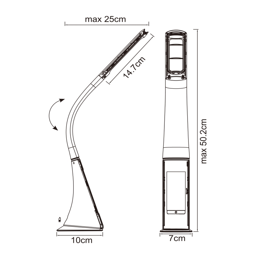 Globo - LED stolna lampa s dodirnim prigušivačem i zaslonom LED/6,5W/230V 3000/4500/5800K crna
