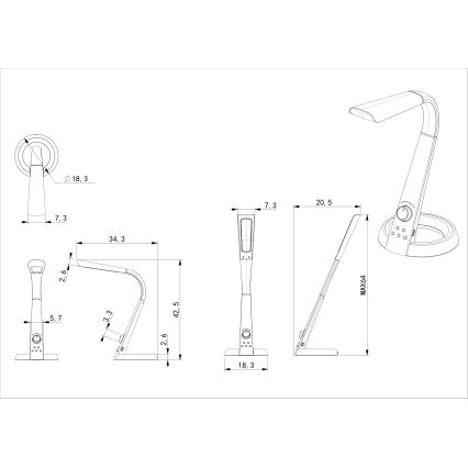 Globo - LED RGB Prigušiva stolna lampa LED/8W/230V + LED/2W