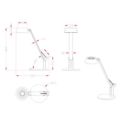 Globo - LED Prigušiva stolna lampa LED/8W/230V