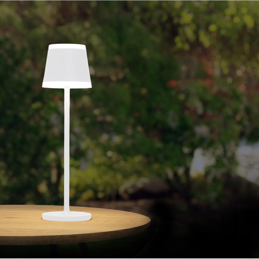 Globo - LED Prigušiva punjiva dodirna stolna lampa LED/4,6W/230V 1800 mAh USB IP54 bijela