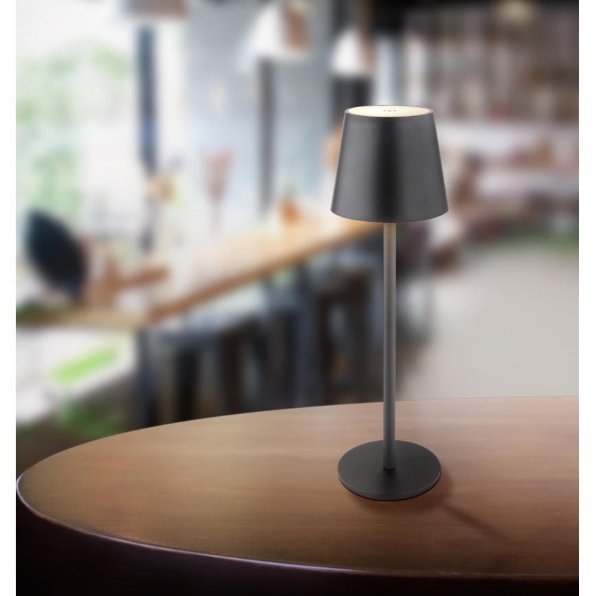 Globo - LED Prigušiva dodirna vanjska lampa LED/3W/3,7V IP44 1800 mAh USB crna