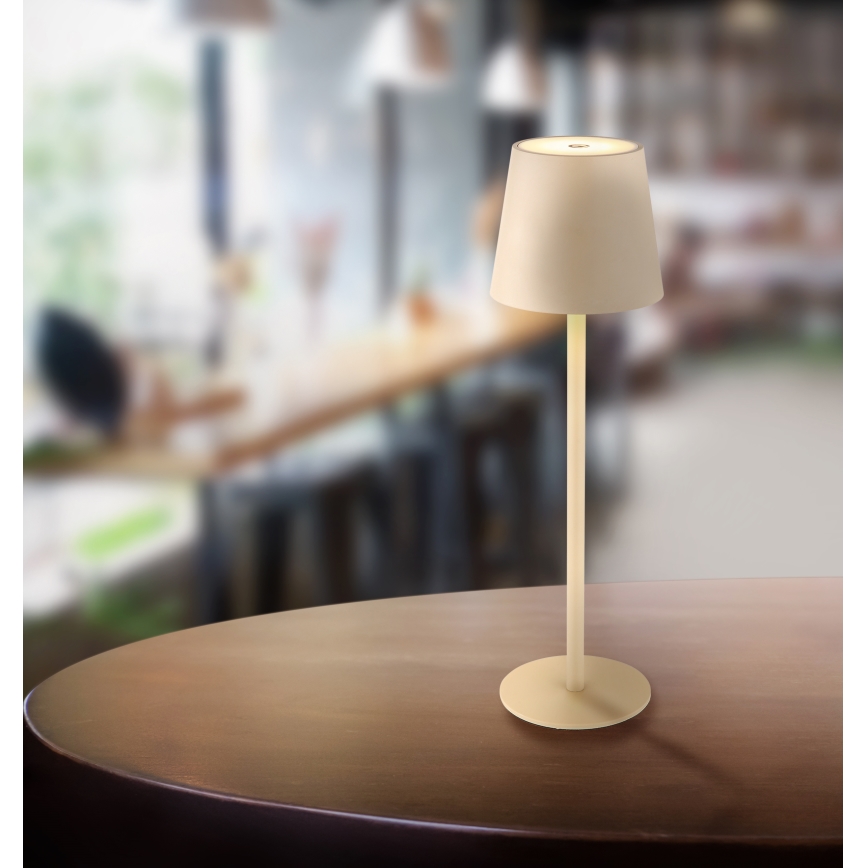 Globo - LED vanjska lampa s dodirnim upravljanjem, prigušiva, LED/3W/3,7V IP44 1800 mAh USB, bež