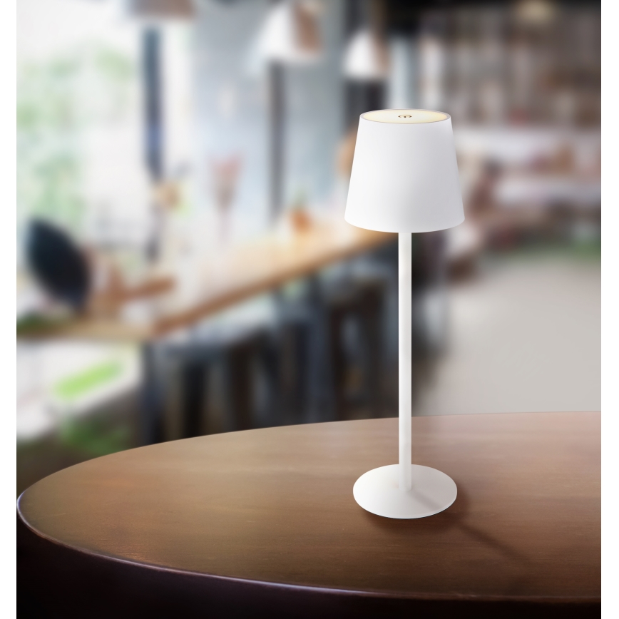 Globo - LED Prigušiva dodirna vanjska lampa LED/3W/3,7V IP44 1800 mAh USB bijela