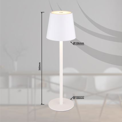 Globo - LED Prigušiva dodirna vanjska lampa LED/3W/3,7V IP44 1800 mAh USB bijela