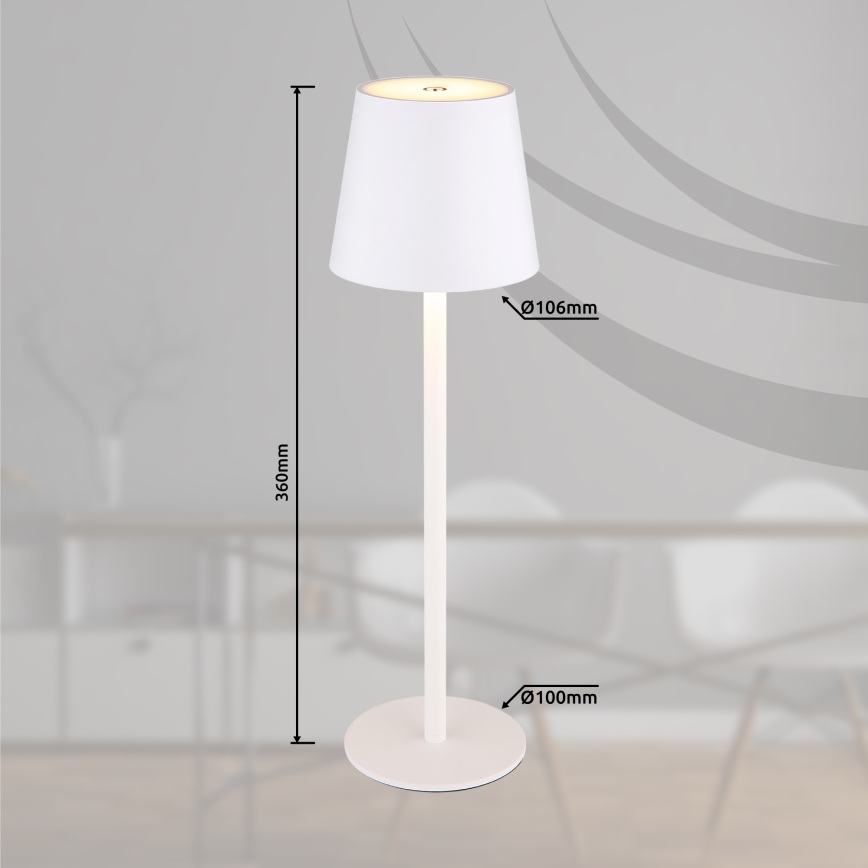 Globo - LED Prigušiva dodirna vanjska lampa LED/3W/3,7V IP44 1800 mAh USB bijela