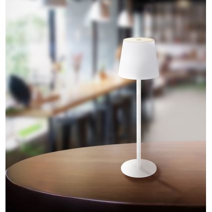 Globo - LED vanjska lampa s dodirnim upravljanjem, prigušiva, LED/3W/3,7V IP44 1800 mAh USB bijela