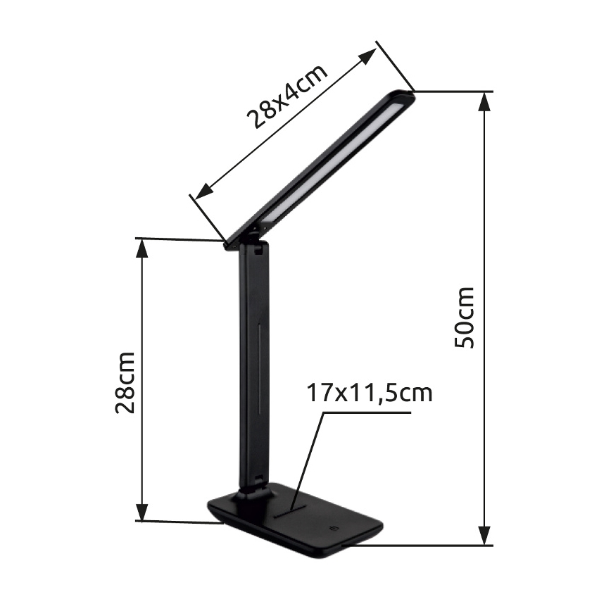 Globo - LED Prigušiva stolna lampa na dodir LED/5W/230V 2700/4000/6500K crna