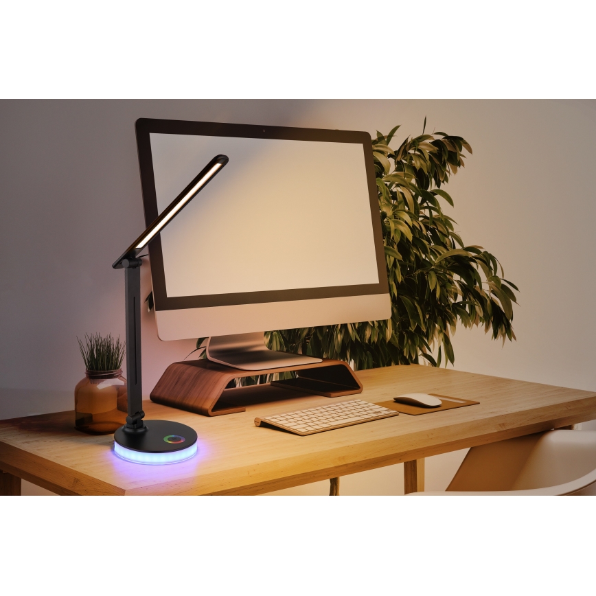 Globo - LED RGBW Prigušiva stolna lampa na dodir LED/5W/230V + LED/2W 2700K/4000K/6500K crna