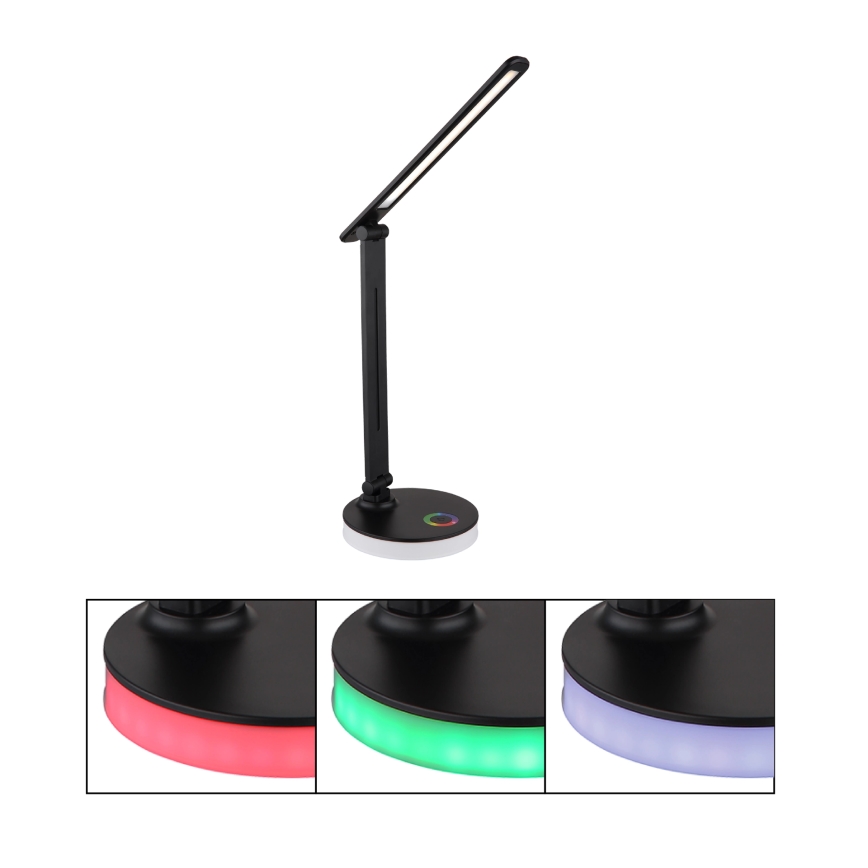 Globo - LED RGBW Prigušiva stolna lampa na dodir LED/5W/230V + LED/2W 2700K/4000K/6500K crna