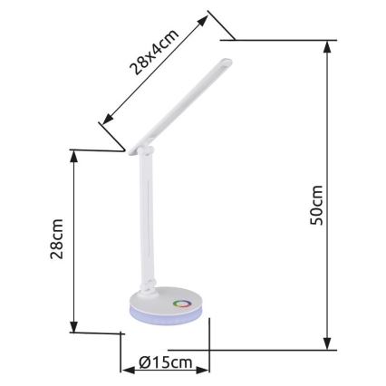 Globo - LED RGBW Prigušiva stolna lampa na dodir LED/5W/230V + LED/2W 2700K/4000K/6500K bijela