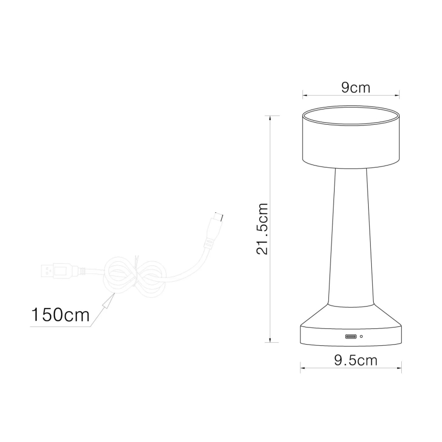 Globo - LED Prigušiva stolna lampa na dodir LED/1W/3,7V 2700K/4000K/6500K 800 mAh USB zlatna