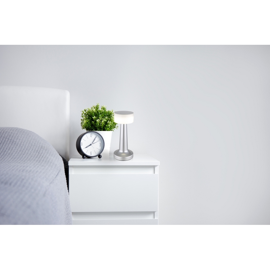 Globo - LED stolna lampa s dodirnim prigušivačem LED/1W/3,7V 2700K/4000K/6500K 800 mAh USB mat krom
