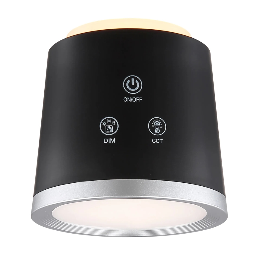 Globo - LED Prigušiva stolna lampa na dodir 4u1 LED/6W/3,7V 3000K/4000K/6500K 1500 mAh USB crna
