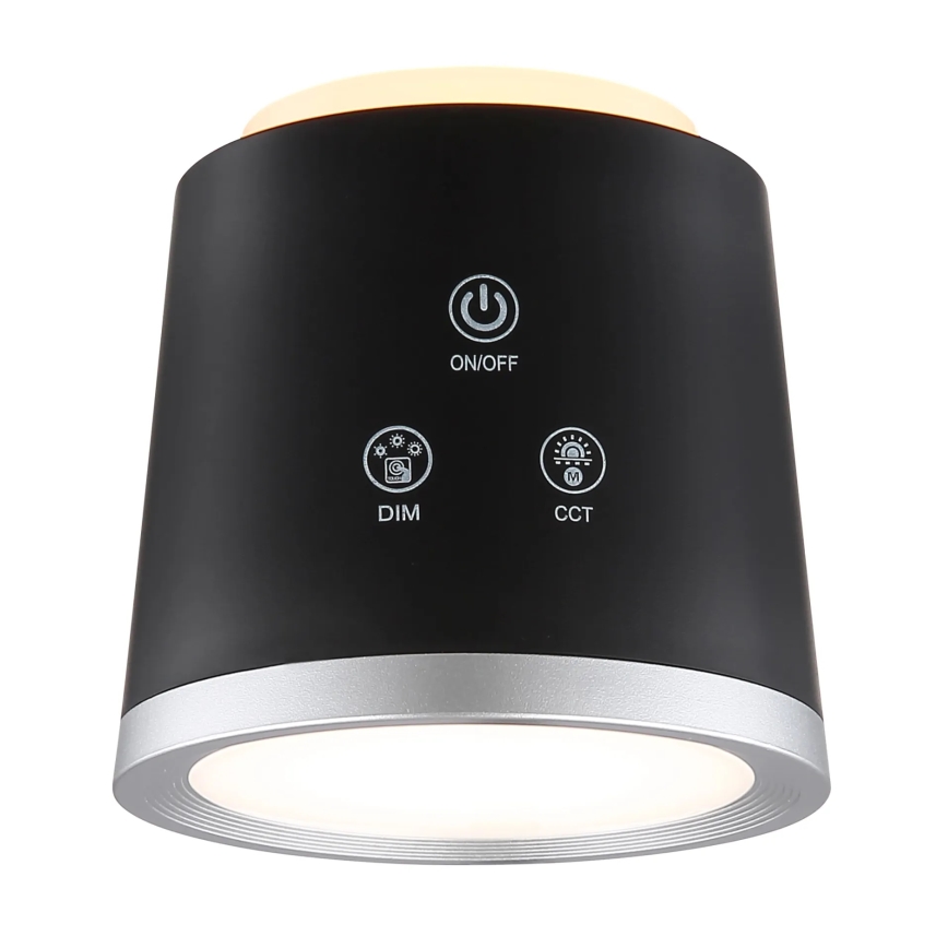 Globo - LED Prigušiva stolna lampa na dodir 4u1 LED/6W/3,7V 3000K/4000K/6500K 1500 mAh USB crna